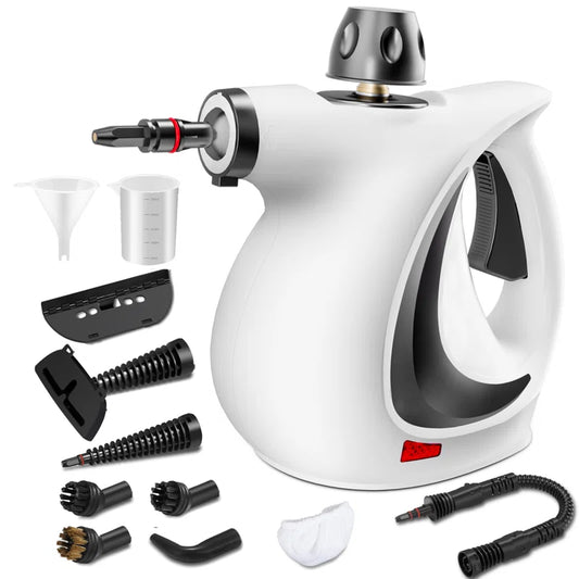 Powerful Handheld Steam Cleaner - Ultimate Portable Steamer with 11-Piece Accessory Set for All Your Cleaning Needs: Floors, Cars, Carpets, Upholstery, and More!