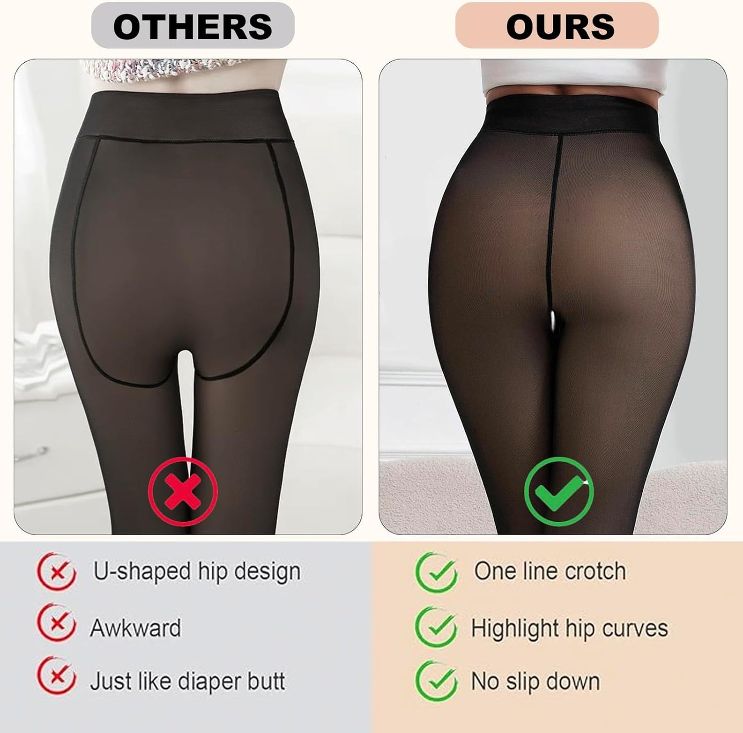 2025 High Waist Fleece Lined Thermal Tights - Sheer, Translucent, and Extra Cozy for Women