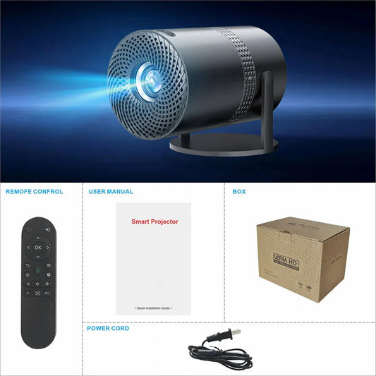 P300 Mini Portable Projector - Stunning 4K/8K Decoding, 720P HD, Android 11, Wi-Fi & Bluetooth 5.1 Connectivity