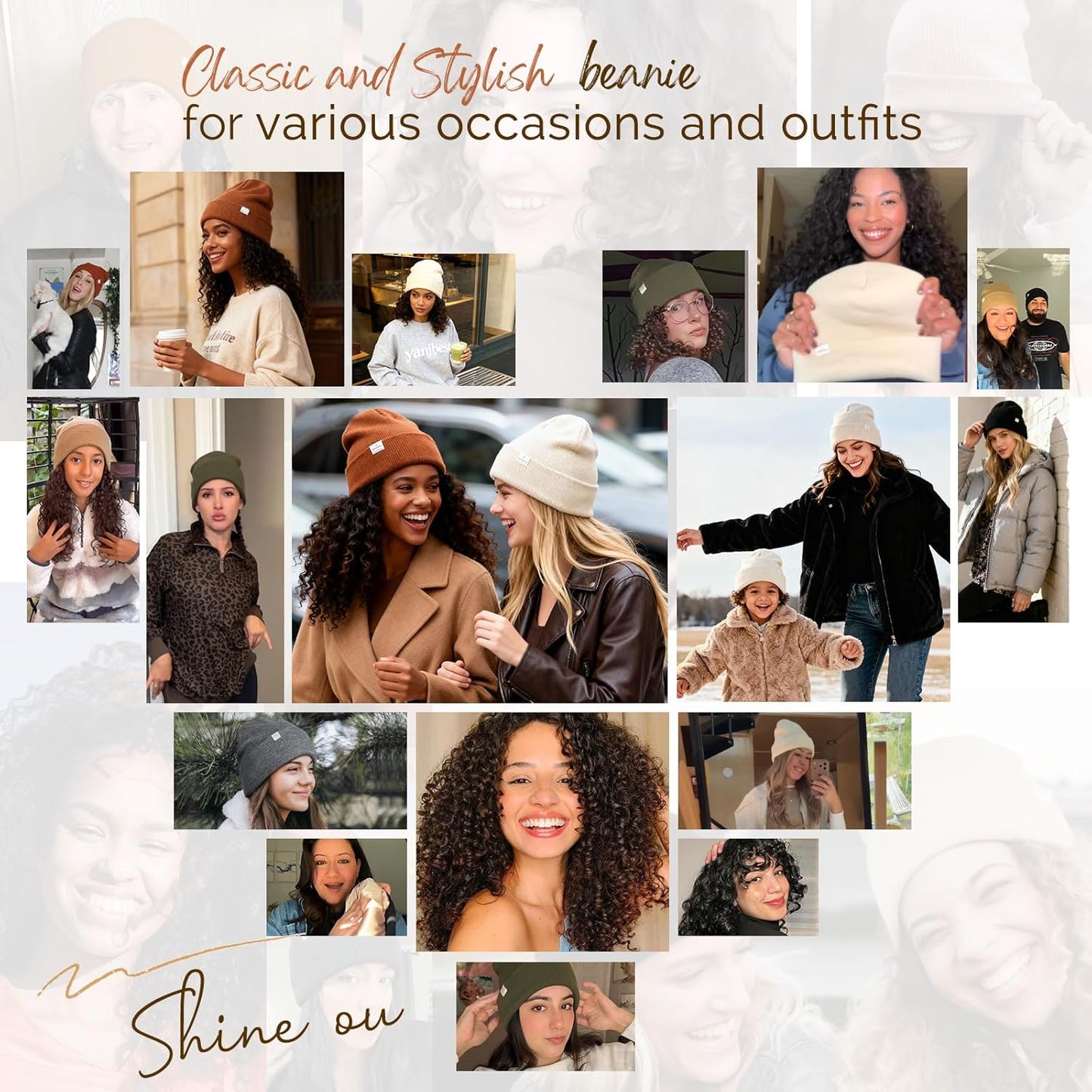 Satin Lined Beanie - Stylish Winter Hat for Women & Men, Reduces Frizz, Soft Slouchy Cuffed Design, Less Static