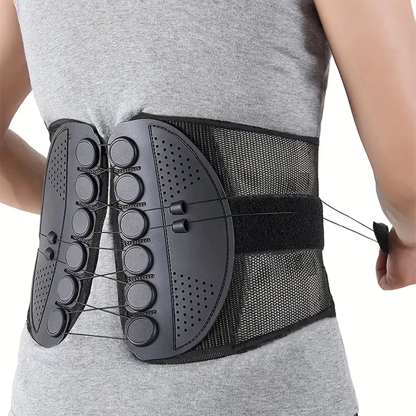 Breathable Mesh Lumbar Support Posture Corrector - Compression Rope Waist Protector