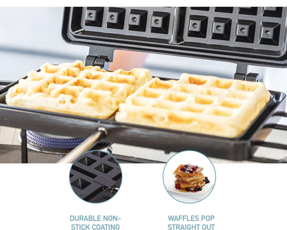 Non Stick Waffle Iron, Waffle Iron Stove Top, Simple and Convenient, Black