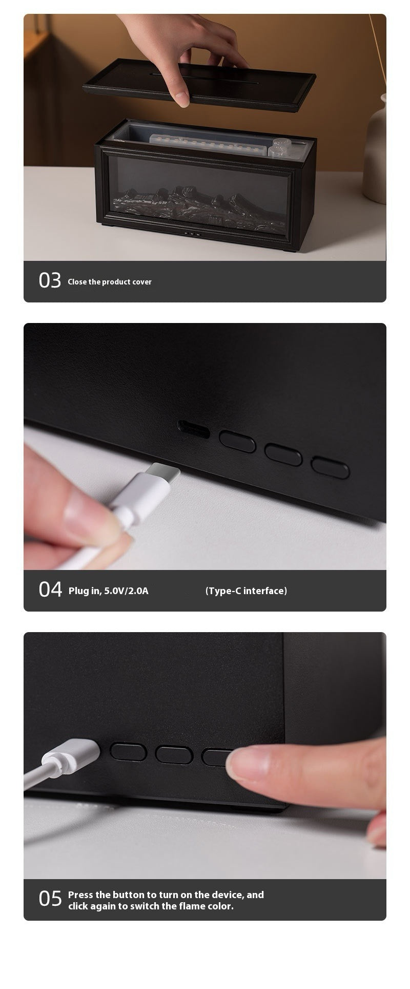 Transform Your Space with the Cozy Fireplace Flame Aroma Diffuser