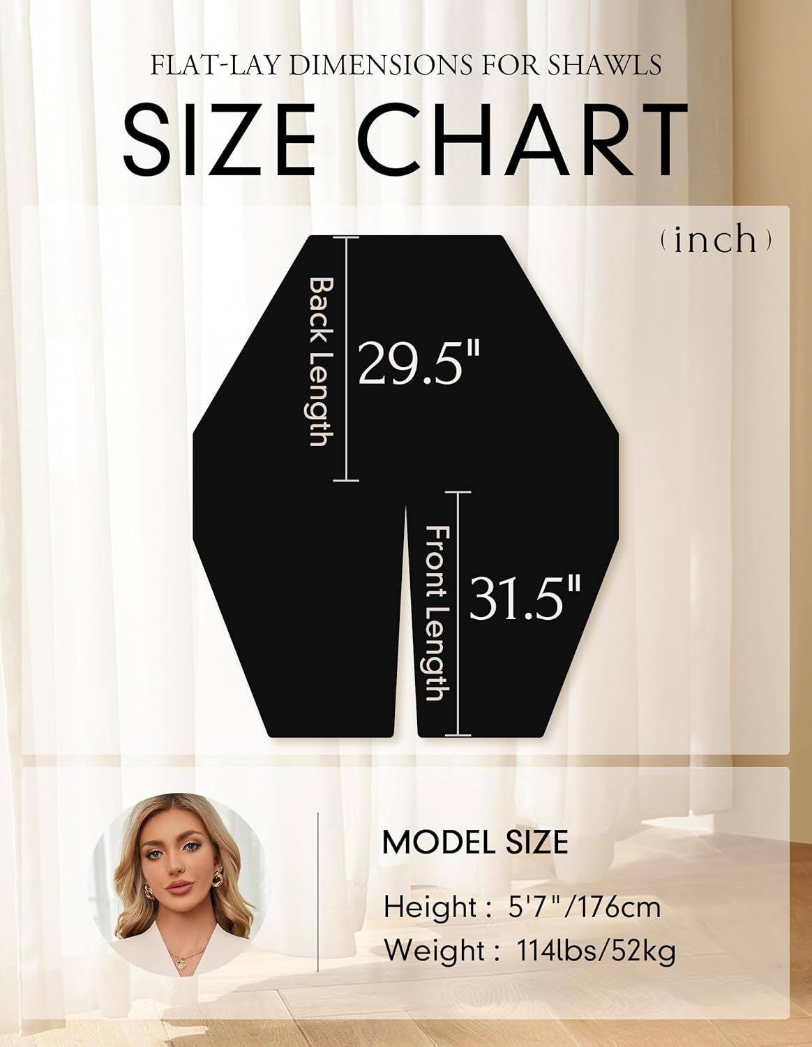 Elegant  Women's Soft Shawl Wrap - Cozy Open Front Poncho Sweater for All Seasons