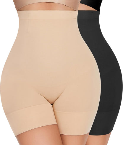 High Waisted Tummy Control Shapewear Shorts for Women - Thigh Slimmer Girdles Under Dress