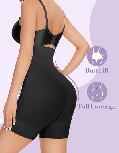 High Waisted Tummy Control Shapewear Shorts for Women - Thigh Slimmer Girdles Under Dress