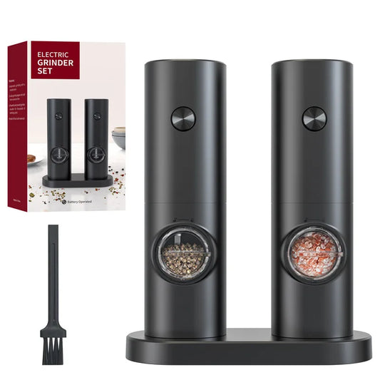Rechargeable Electric Gravity Salt and Pepper Grinder Set - Adjustable Spice Mill for Effortless Seasoning