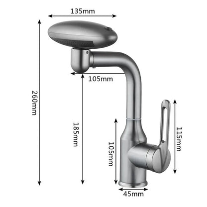 360° Rotating Waterfall Faucet with 4 Spray Modes - Ultimate Hot & Cold Sink Mixer for Your Bathroom