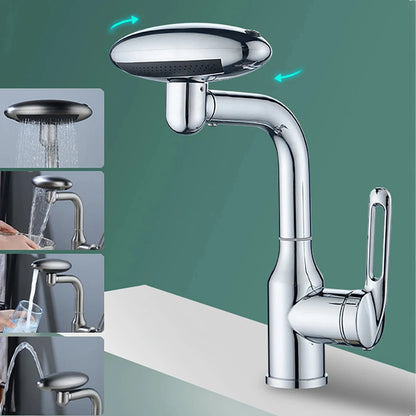 360° Rotating Waterfall Faucet with 4 Spray Modes - Ultimate Hot & Cold Sink Mixer for Your Bathroom