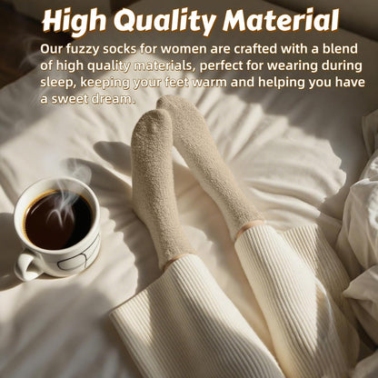 Indulge in Comfort: 3 Pairs of Luxe Cloud Fuzzy Socks for Women - Perfect Gift for Cozy Nights at Home
