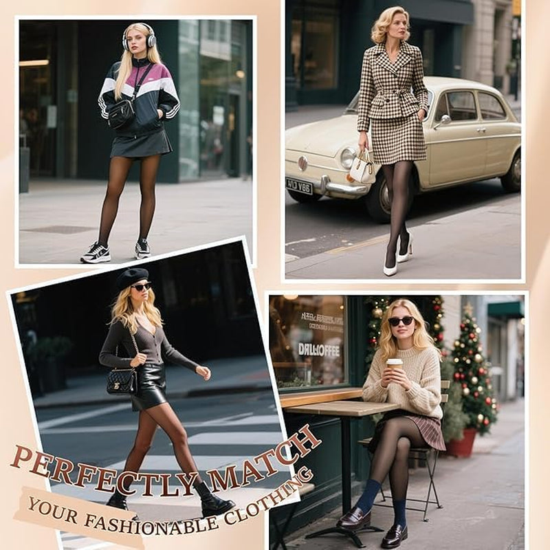 Women's Fleece Lined Thermal Tights - Thick, Warm & Stylish Winter Leggings